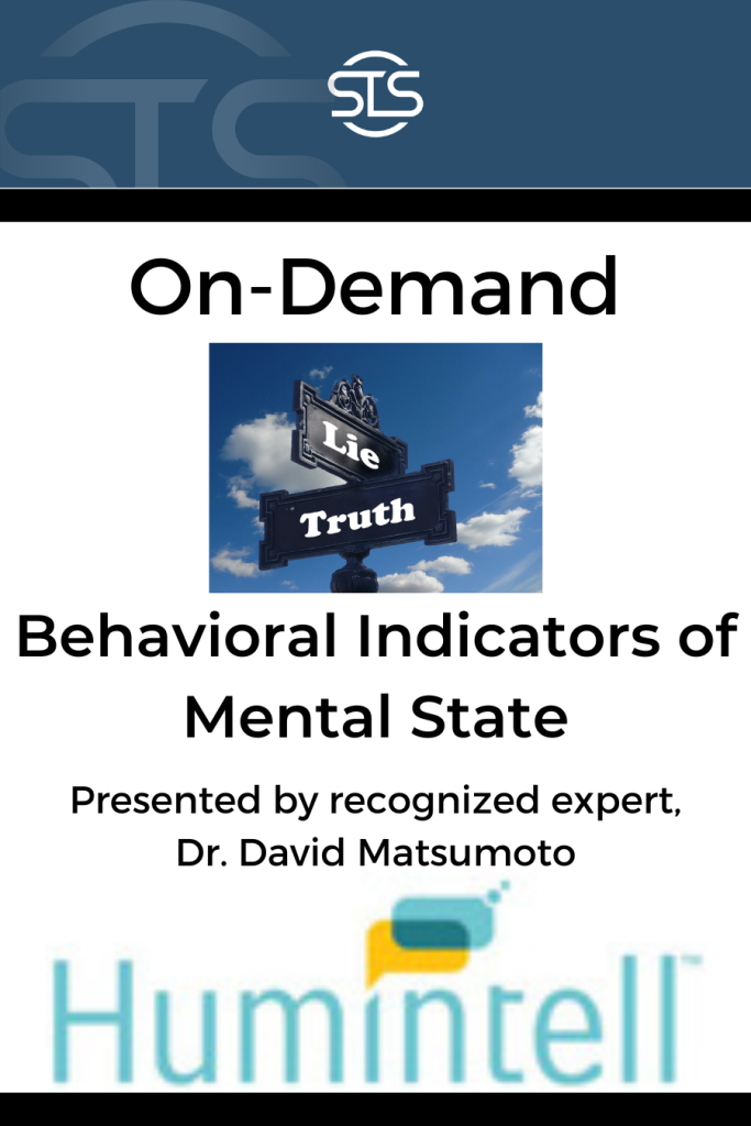 Behavioral Indicators of Mental State - Specialized Training